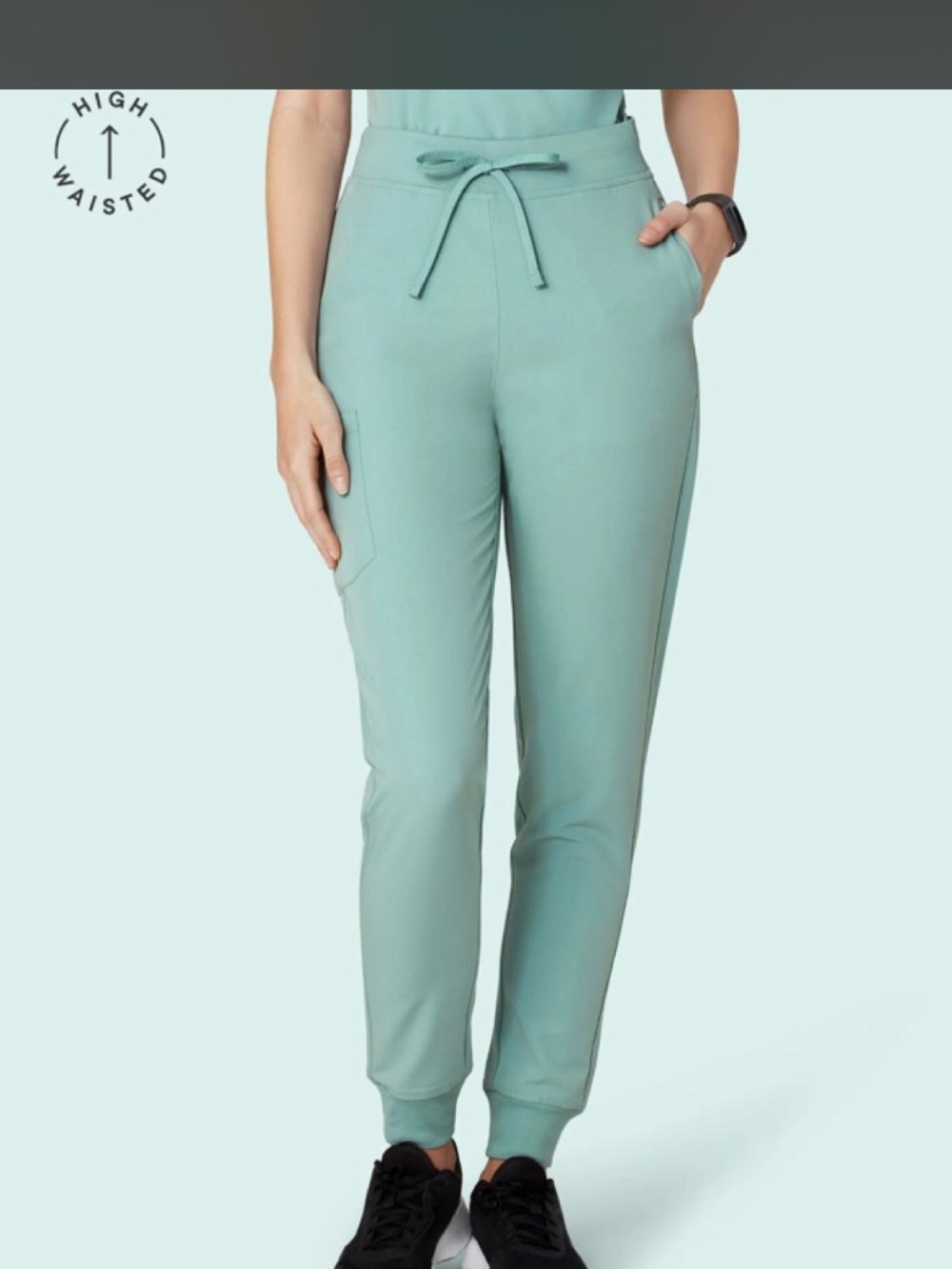 Mandala high waisted scrub jogger pant jade color size small